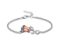 DOTUIARG Pulsera de cremación de rosas para cenizas - Pulseras de urna de acero inoxidable para cenizas de mascotas/humanos - Ceniza de recuerdo conmemorativo