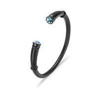 DOTUIARG Pulsera de cremación para cenizas, urna negra de acero inoxidable, joyería conmemorativa con pulsera de cristal incrustada, recuerdo para mujeres