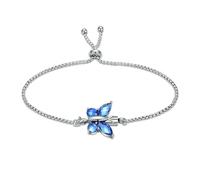 DOTUIARG Pulsera de urna de cremación de mariposas de cristal para cenizas para mujeres, joyería de pulsera ajustable de recuerdo de acero inoxidable