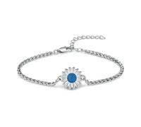 DOTUIARG Pulsera de urna de cremación girasol para cenizas para mujeres Pulsera de cadena ajustable joyería memorial para mascotas humanas regalo