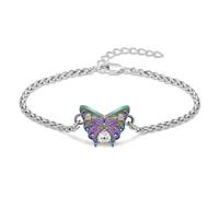 DOTUIARG Pulsera de urna para cenizas, pulsera de cremación mariposa, joyería de recuerdo ajustable de acero inoxidable para mujeres hombres