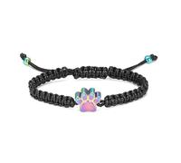 DOTUIARG Pulsera de urna para mascotas con cenizas, huellas de pata, joyería de cremación, recuerdo de acero inoxidable, pulsera de ceniza para perros/gato para hombres, mujeres