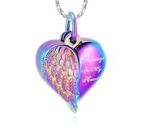 DOTUIARG Siempre en mi corazón colgante de cremación personalizado con pequeñas urnas para cenizas humanas/mascotas, colgantes abribles, joyería