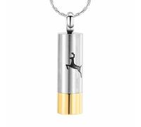 DOTUIARG Urna cilíndrica bicolor para cenizas Cremación de joyería Pérdida de cenizas conmemorativas de mascota Relicario de recuerdo
