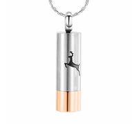 DOTUIARG Urna cilíndrica bicolor para cenizas Cremación joyería pérdida de mascotas Cenizas conmemorativas Relicario de recuerdo