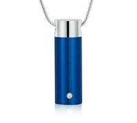 DOTUIARG Urna cilíndrica de piedra para joyería de cremación, colgante de urna de doble fila para hombres