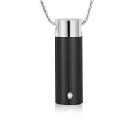 DOTUIARG Urna cilíndrica de piedra para joyería de cremación, colgante de urna de doble fila para hombres