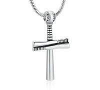 DOTUIARG Urna Collar Cruz Colgante Colgante de acero inoxidable Collar de cruce Cremación Joyería