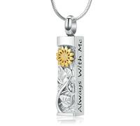DOTUIARG Urna collar para cenizas cremación de girasol joyería bar de recuerdos conmemorativos urna colgante de ceniza para hombres mujeres siempre conmigo
