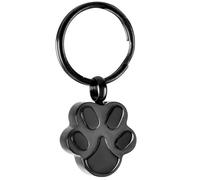 DOTUIARG Urna de joyería de acero inoxidable negro con forma de perro/pata de gato Llavero para las cenizas joyería Llavero