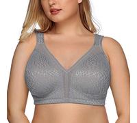 DotVol sin Aros Sujetador Reductor para Mujer Tallas Grandes Diario Bra （100E,Gris
