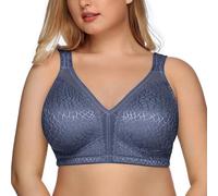 DotVol sin Aros Sujetador Reductor para Mujer Tallas Grandes Diario Bra Gris Azul,120B