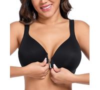 DotVol Sujetador Cierre Delantero con Aros Espalda de X para Mujer Tallas Grandes Ajustables 100D,Negro