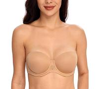 DotVol Sujetador Invisible Ajustable sin Tirantes para Mujer con Aros Push up Multiposiciones (115E,Fur)