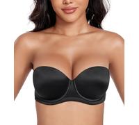 DotVol Sujetador Push up sin Tirantes con Aros y Acolchado para Mujer de Diario(Negro,105B)