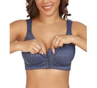 DotVol Sujetador Reductor con Cierre Delantero Corrector de Espalda sin Aros Tallas Grandes Azul，95C