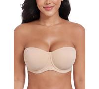 DotVol Sujetador Sin Tirante Convertible Tallas Grandes con aros85E,Beige
