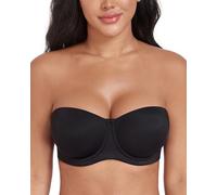 DotVol Sujetador Sin Tirante Convertible Tallas Grandes con aros95D,Negro