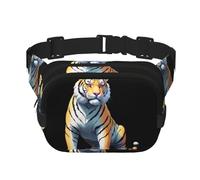 Dotwork Tiger - Riñonera multifuncional con estampado de tigre, bolsa de mensajero unisex de moda, bolsa de almacenamiento de deportes