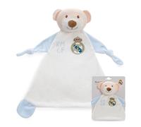 Dou Dou para Bebés Oso Real Madrid - Manta de Apego Suave con Peluche - Producto Oficial del Real Madrid CF - Ideal para Recién Nacidos y Niños Pequeños Futuros Madridistas