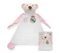 Dou Dou para Bebés Oso Real Madrid - Manta de Apego Suave con Peluche - Producto Oficial del Real Madrid CF - Ideal para Recién Nacidos y Niños Pequeños Futuros Madridistas