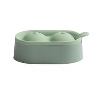 Double Ball Silic1 - Bandeja de cubitos de hielo con embudo para hacer hielo y limpiar simples, bolas de hielo redondas grandes para bebidas, té, café y fiesta (verde)