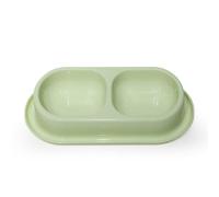 Double Bowl Cat Feeder i Spill and i Leak Design Large Capacity Tilted Bowls For Neck Support For Small To Large Cats and Dogs Indoor and Outdoor Use (Green)
