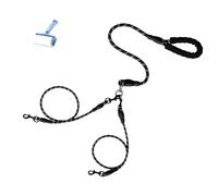 Double Bungee Dog Leash,360° Swivel No Tangle Leash 2/3 Dogs,2/3 Dog No Tangle Heavy Duty,Safe Comfy For Large Medium Dogs For Running Walking Training (Black,Two)