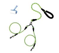 Double Bungee Dog Leash,360° Swivel No Tangle Leash 2/3 Dogs,2/3 Dog No Tangle Heavy Duty,Safe Comfy For Large Medium Dogs For Running Walking Training (Green,Two)