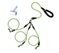 Double Bungee Dog Leash,360° Swivel No Tangle Leash 2/3 Dogs,2/3 Dog No Tangle Heavy Duty,Safe Comfy For Large Medium Dogs For Running Walking Training (Green,Three)
