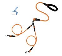 Double Bungee Dog Leash,360° Swivel No Tangle Leash 2/3 Dogs,2/3 Dog No Tangle Heavy Duty,Safe Comfy For Large Medium Dogs For Running Walking Training (Orange,Two)