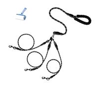 Double Bungee Dog Leash,360° Swivel No Tangle Leash 2/3 Dogs,2/3 Dog No Tangle Heavy Duty,Safe Comfy For Large Medium Dogs For Running Walking Training (Black,Three)