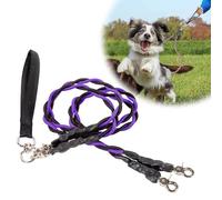 Double Bungee Leash-1st Step Training Tool, 360° Swivel Double Dog Leashs, Double Bungee Dog Leashes with Padded Handles (F-,S)