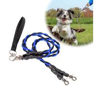 Double Bungee Leash-1st Step Training Tool, 360° Swivel Double Dog Leashs, Double Bungee Dog Leashes with Padded Handles (A-,S)
