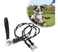 Double Bungee Leash-1st Step Training Tool, 360° Swivel Double Dog Leashs, Double Bungee Dog Leashes with Padded Handles (G-,S)