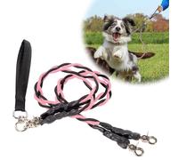 Double Bungee Leash-1st Step Training Tool, 360° Swivel Double Dog Leashs, Double Bungee Dog Leashes with Padded Handles (B-,S)