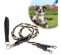 Double Bungee Leash-1st Step Training Tool, 360° Swivel Double Dog Leashs, Double Bungee Dog Leashes with Padded Handles (H-,S)
