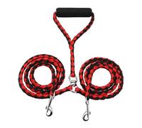 Double Bungee Leash - 1st Step Training Tool, Double Bungee Dog Leash, with Adjustable Strap Shock Absorbing, No Tangle Dog Leashes for Dogs (Red)