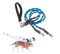 Double Bungee Leash - 1st Step Training Tool, Double Leash for Two Dogs - No Tangle, Dual Dog Leashes with Tangle-Free Swivel (G-Teal/Blue)