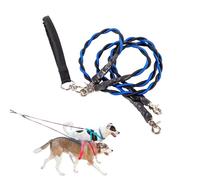 Double Bungee Leash - 1st Step Training Tool, Double Leash for Two Dogs - No Tangle, Dual Dog Leashes with Tangle-Free Swivel (A-Blue/Black)