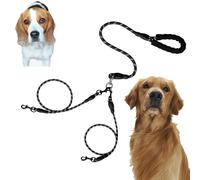 Double Bungee Leash - 1st Step Training Tool, Tangle Free Double Bungee Dog Leash, Adjustable 360° Swivel Heavy Duty Dual Elastic Dog Leashes For Medium/Large Breeds(Black,Double-M)