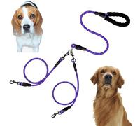 Double Bungee Leash - 1st Step Training Tool, Tangle Free Double Bungee Dog Leash, Adjustable 360° Swivel Heavy Duty Dual Elastic Dog Leashes For Medium/Large Breeds(Purple,Double-L)