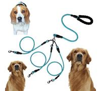 Double Bungee Leash - 1st Step Training Tool, Tangle Free Double Bungee Dog Leash, Adjustable 360° Swivel Heavy Duty Dual Elastic Dog Leashes For Medium/Large Breeds(Blue,Triple-M)