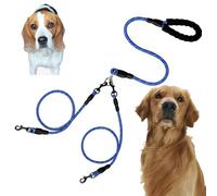 Double Bungee Leash - 1st Step Training Tool, Tangle Free Double Bungee Dog Leash, Adjustable 360° Swivel Heavy Duty Dual Elastic Dog Leashes For Medium/Large Breeds(Dark Blue,Double-M)