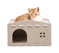 Double Cat Bed, Modern Kitten Condo, Outdoor Cat House, Scratcher Tent, Pet Cube Apartment, Cozy Indoor Shelter, Soft Polyester Sleeping Nest for Small and Medium Cats