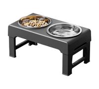 Double Cat Bowl - ABS 43.5cm, Alimentador para mascotas elevado, tazón ajustable para gatos | 3 niveles de altura, diseño a prueba de derrames, cuencos para perros a prueba de derrames para interiores