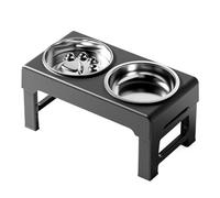 Double Cat Bowl, Pet Feeder, Stainless Steel Bowl Pet Feeder, Elevated Pets Feeders with 3 Heights Adjustable, Non-Slip Dog Water Bowls For Indoor Outdoor Home Kitchen Living Room