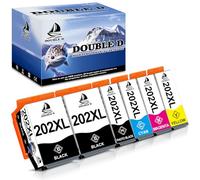 DOUBLE D 202XL Cartuchos de tinta para Epson 202XL 202 XL Reemplazo para cartuchos Epson XP 6000, compatibles con Epson Expression Premium XP-6000 XP-6100 XP-6105 XP-6001 XP-6005 (6 Pack)