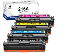 DOUBLE D 216A Cartucho de Tóner Compatible para HP 216A W2410A 216X W2410X | para Cartucho de Tóner HP 216A W2410A W2411A W2412A W2413A para HP color Color Laser Jet Pro MFP M183fw M182n M182 M155 M155a