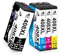 DOUBLE D 408XL - Cartuchos de tinta para impresoras Epson 408 XL 408L compatibles con impresoras Epson WorkForce Pro WF-C4810 WF-C4310 WF-C4810DTWF WFC4810 WFC4310 WF-C4310DW (4 unidades)